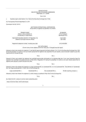 Thumbnail Matthews International Corporation
 10-Q Quarterly Report FY2011 