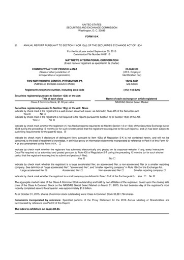 Thumbnail Matthews International Corporation
 10-K Annual Report 2015