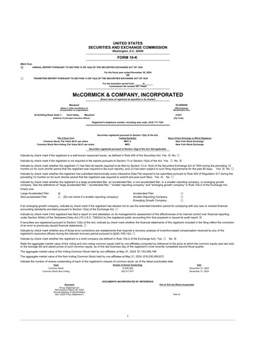 Thumbnail McCormick & Company
 10-K Annual Report 2024