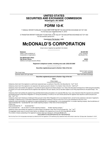 Thumbnail McDonald 10-K Annual Report 