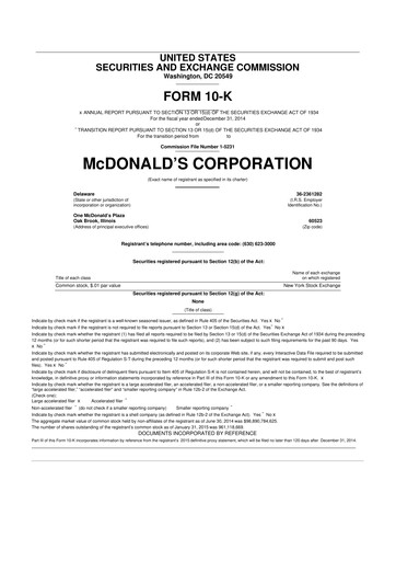 Thumbnail McDonald 10-K Annual Report 