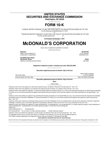 Thumbnail McDonald 10-K Annual Report 
