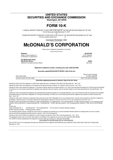 Thumbnail McDonald 10-K Annual Report 