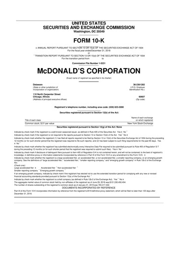 Thumbnail McDonald 10-K Annual Report 