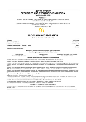 Thumbnail McDonald 10-K Annual Report 