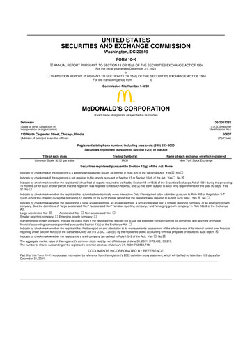 Thumbnail McDonald 10-K Annual Report 
