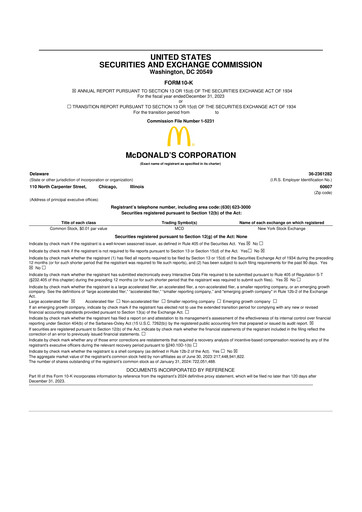 Thumbnail McDonald 10-K Annual Report 