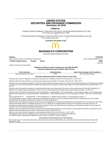 Thumbnail McDonald 10-K Annual Report 