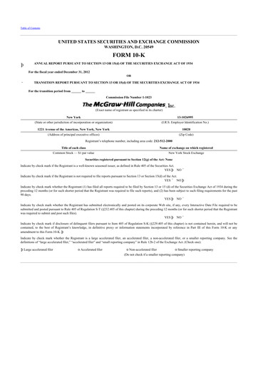 Thumbnail S&P Global 10-K Annual Report 2012