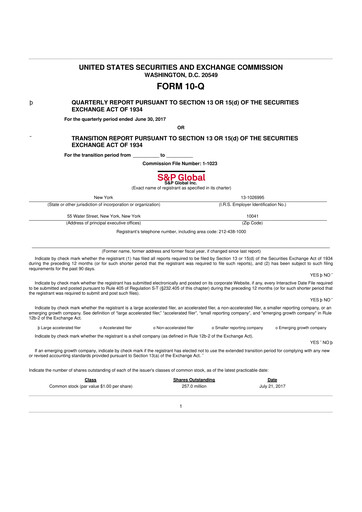 Thumbnail S&P Global 10-Q Quarterly Report FY2017 