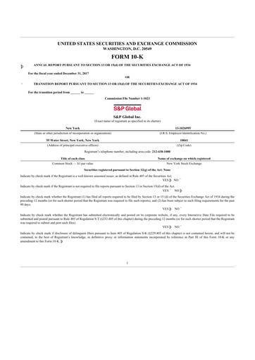 Thumbnail S&P Global 10-K Annual Report 2017