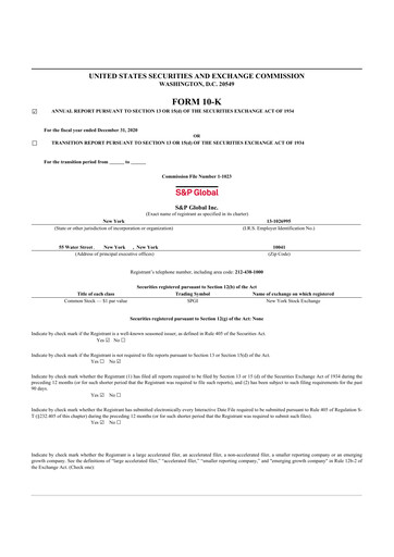 Thumbnail S&P Global 10-K Annual Report 2020