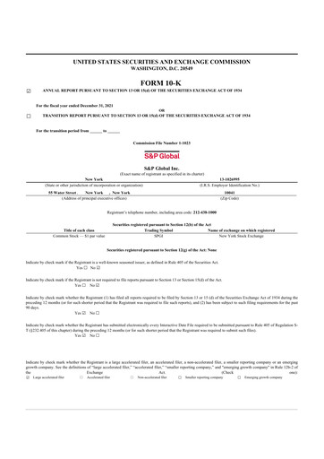 Thumbnail S&P Global 10-K Annual Report 2021