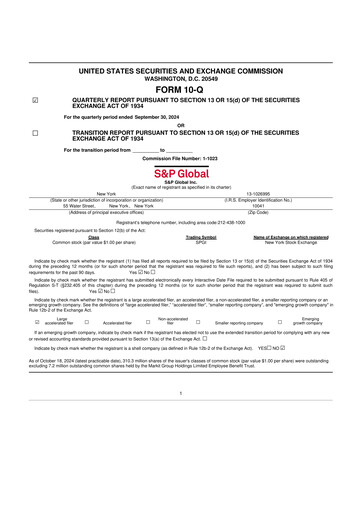 Thumbnail S&P Global 10-Q Quarterly Report FY2024 