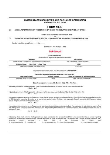 Thumbnail S&P Global 10-K Annual Report 2025