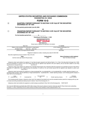 Thumbnail S&P Global 10-Q Quarterly Report FY2026 