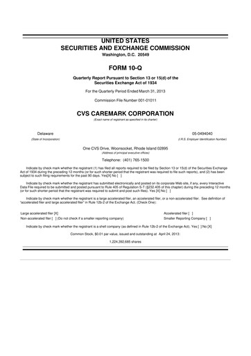 Thumbnail CVS Health 10-Q Quarterly Report FY2013 