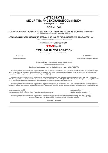 Thumbnail CVS Health 10-Q Quarterly Report FY2016 