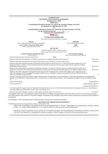 Thumbnail CVS Health 10-K Annual Report 2018