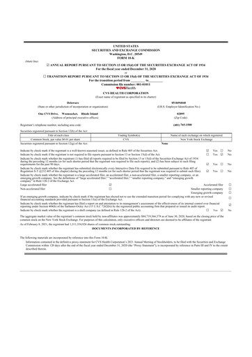 Thumbnail CVS Health 10-K Annual Report 2020