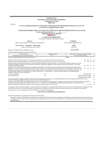 Thumbnail CVS Health 10-K Annual Report 2021