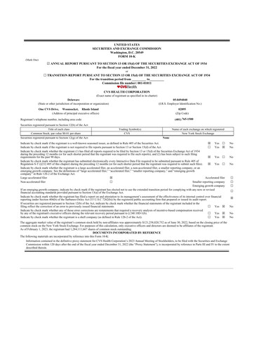 Thumbnail CVS Health 10-K Annual Report 2022