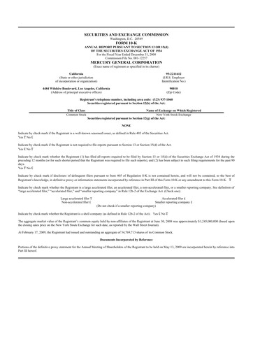 Miniature Mercury General
 10-K Rapport annuel 