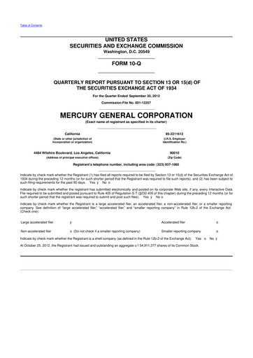 Thumbnail Mercury General
 10-Q Quarterly Report FY2012 