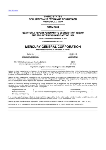 Thumbnail Mercury General
 10-Q Quarterly Report FY2017 