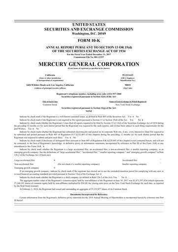 Miniature Mercury General
 10-K Rapport annuel 2017
