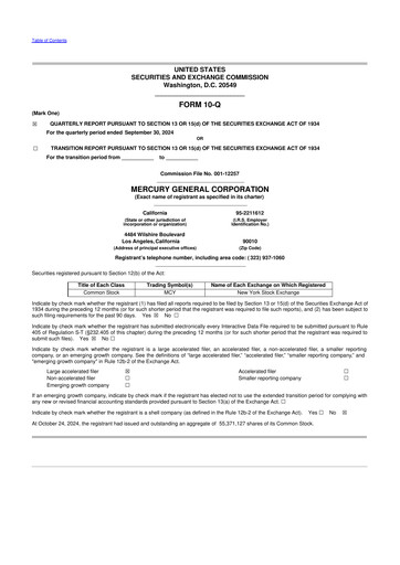 Thumbnail Mercury General
 10-Q Quarterly Report FY2024 