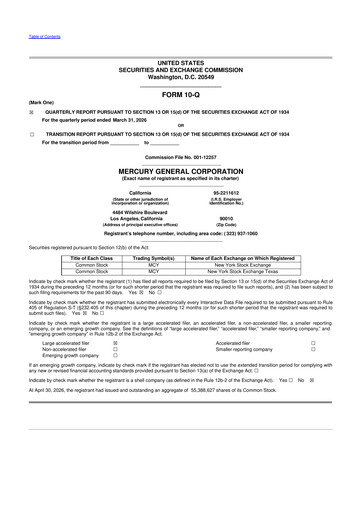 Thumbnail Mercury General
 10-Q Quarterly Report FY2026 