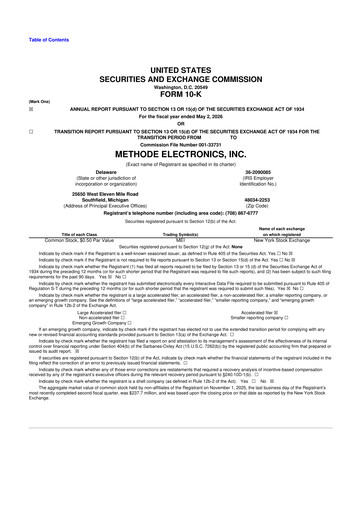 Thumbnail Methode Electronics
 10-K Annual Report 2026