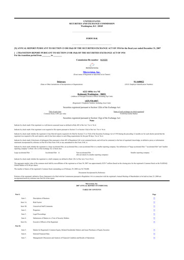 Thumbnail MicroVision 10-K Annual Report 