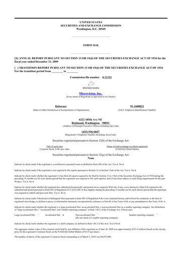 Thumbnail MicroVision 10-K Annual Report 