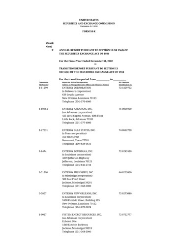 Thumbnail Entergy 10-K Annual Report 