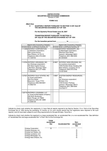 Thumbnail Entergy 10-Q Quarterly Report FY 