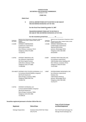 Thumbnail Entergy 10-K Annual Report 