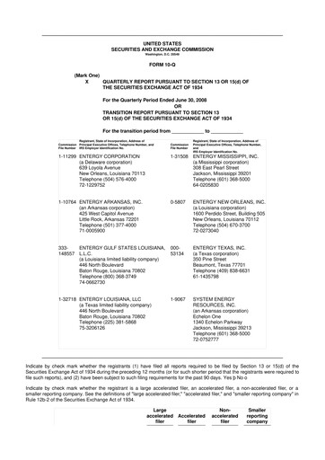 Thumbnail Entergy 10-Q Quarterly Report FY 