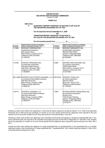 Thumbnail Entergy 10-Q Quarterly Report FY 