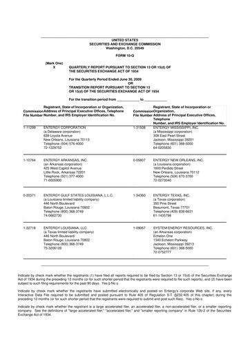 Thumbnail Entergy 10-Q Quarterly Report FY 