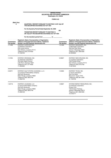Thumbnail Entergy 10-Q Quarterly Report FY 