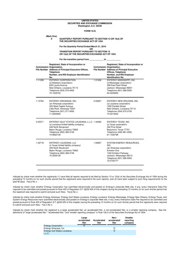 Thumbnail Entergy 10-Q Quarterly Report FY2010 
