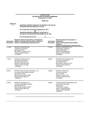 Thumbnail Entergy 10-Q Quarterly Report FY2011 