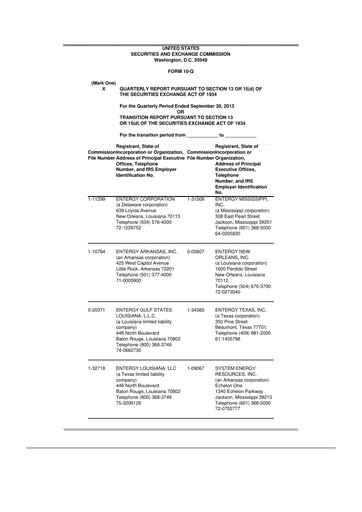 Thumbnail Entergy 10-Q Quarterly Report FY2013 