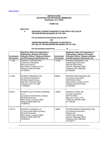 Thumbnail Entergy 10-Q Quarterly Report FY2014 