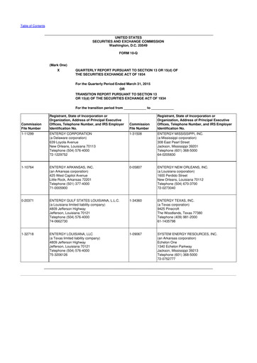 Thumbnail Entergy 10-Q Quarterly Report FY2015 