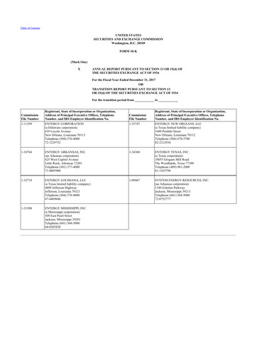 Thumbnail Entergy 10-K Annual Report 2017