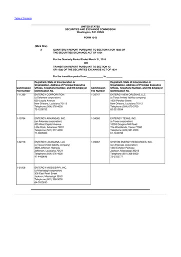 Thumbnail Entergy 10-Q Quarterly Report FY2018 
