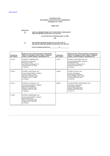 Thumbnail Entergy 10-K Annual Report 2020